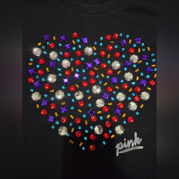 PINK Victoria's Secret Vintage Jeweled Rhinestone Tee Rare HTF - Picture 2 of 5
